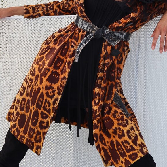 Avangard Designer Upcycled Clothing Jacket Artisan Distressed Animal Print - Picture 7 of 17